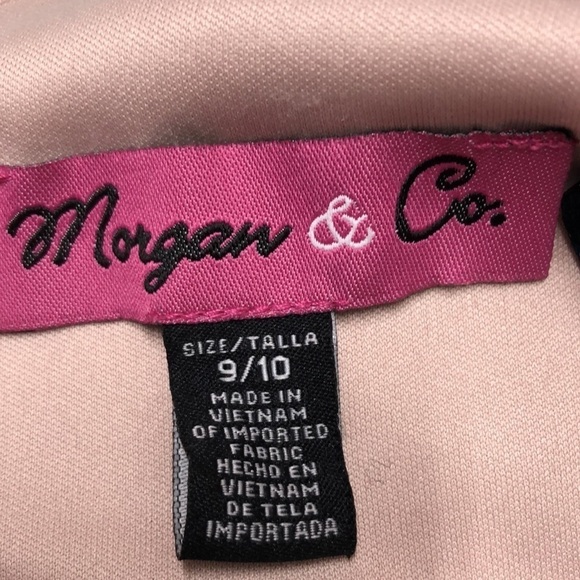 Morgan & Co Cutout Glittery Lace Navy Blue Gown Size Medium - Picture 8 of 8